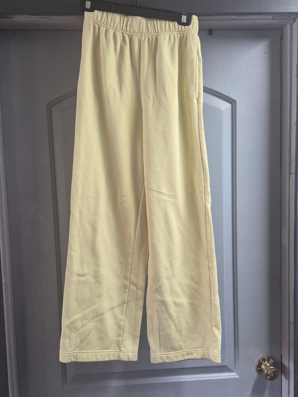 Women's Elastic-Waist Yellow Wide-Leg Bottoms